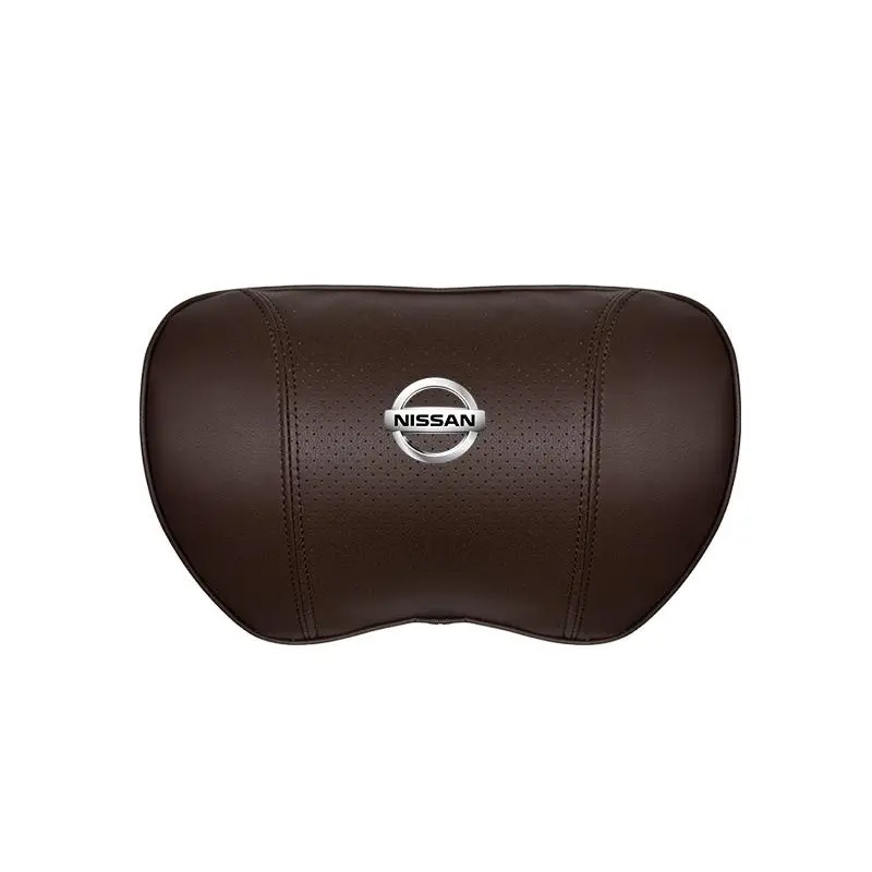 Suitable For Bluebird-Sylphy Car Nappa Memory Foam Seat Headrest Lumbar Pillow Brown