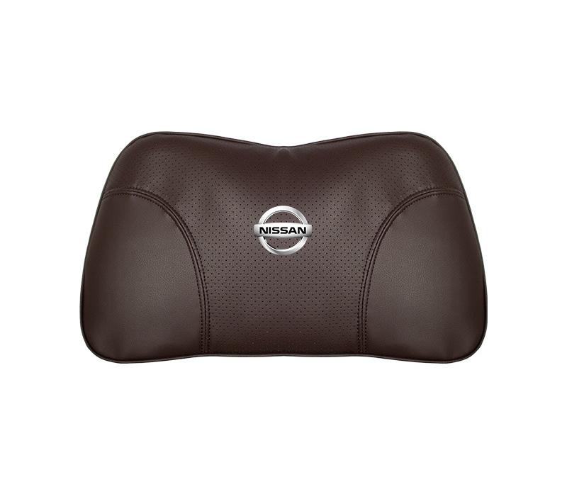 Suitable For Bluebird-Sylphy Car Nappa Memory Foam Seat Headrest Lumbar Pillow Brown