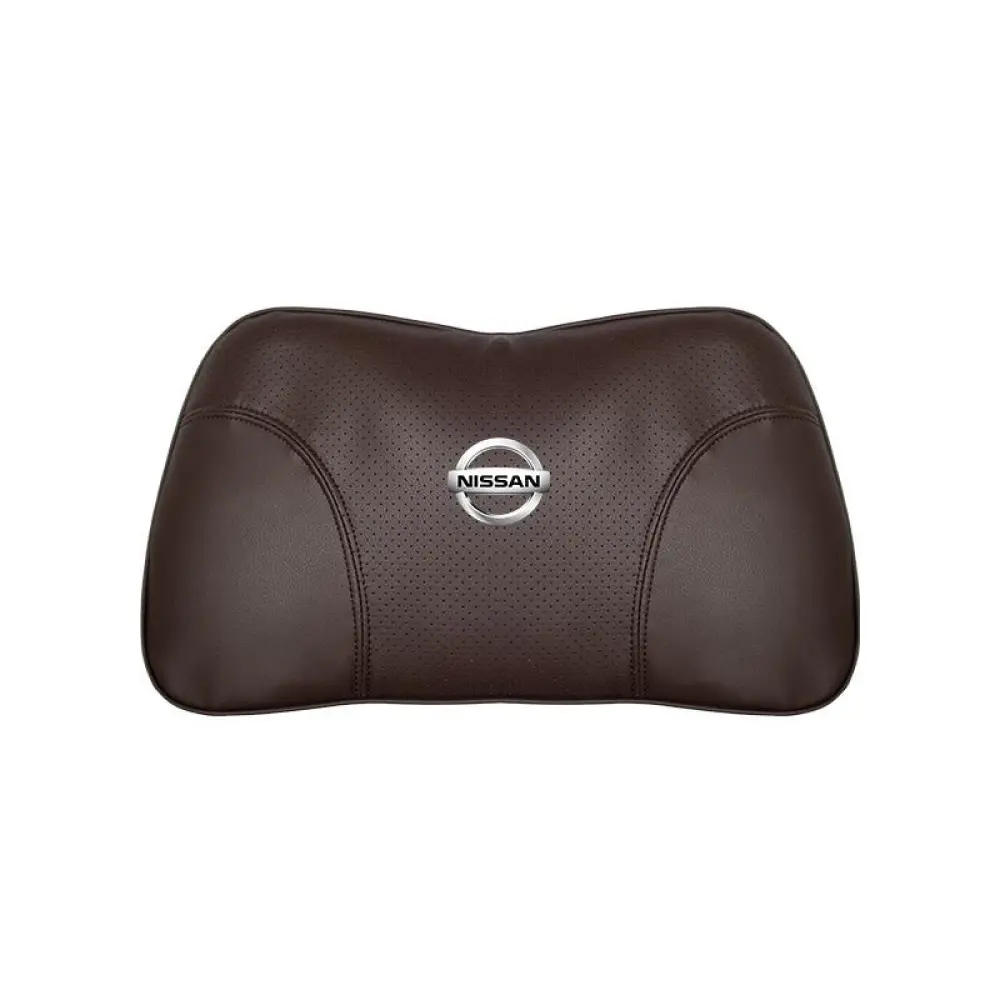 Suitable For Bluebird-Sylphy Car Nappa Memory Foam Seat Headrest Lumbar Pillow Brown