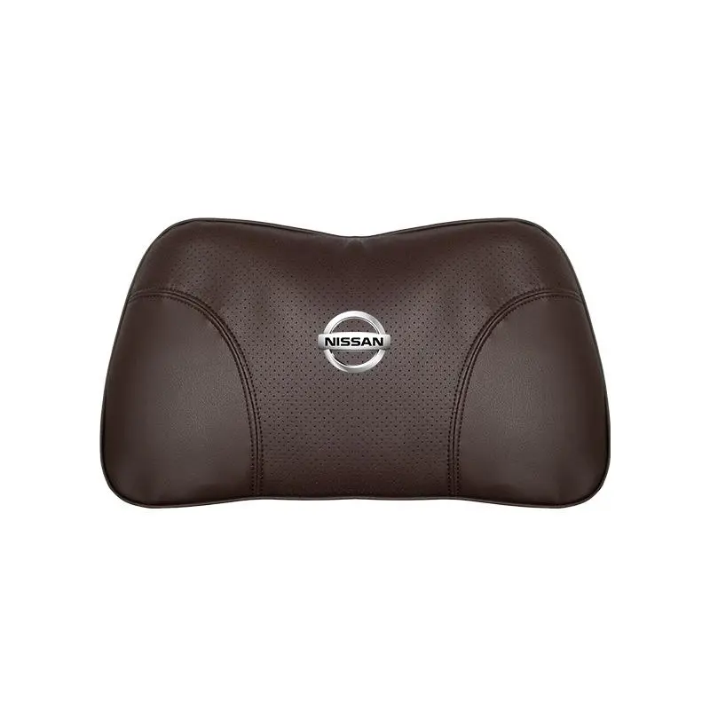 Suitable For Bluebird-Sylphy Car Nappa Memory Foam Seat Headrest Lumbar Pillow Brown