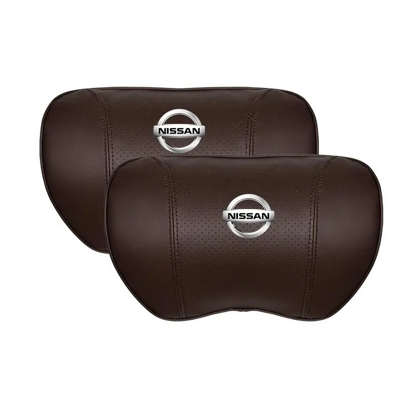Suitable For Bluebird-Sylphy Car Nappa Memory Foam Seat Headrest Lumbar Pillow Brown