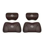 Suitable For Bluebird-Sylphy Car Nappa Memory Foam Seat Headrest Lumbar Pillow Brown