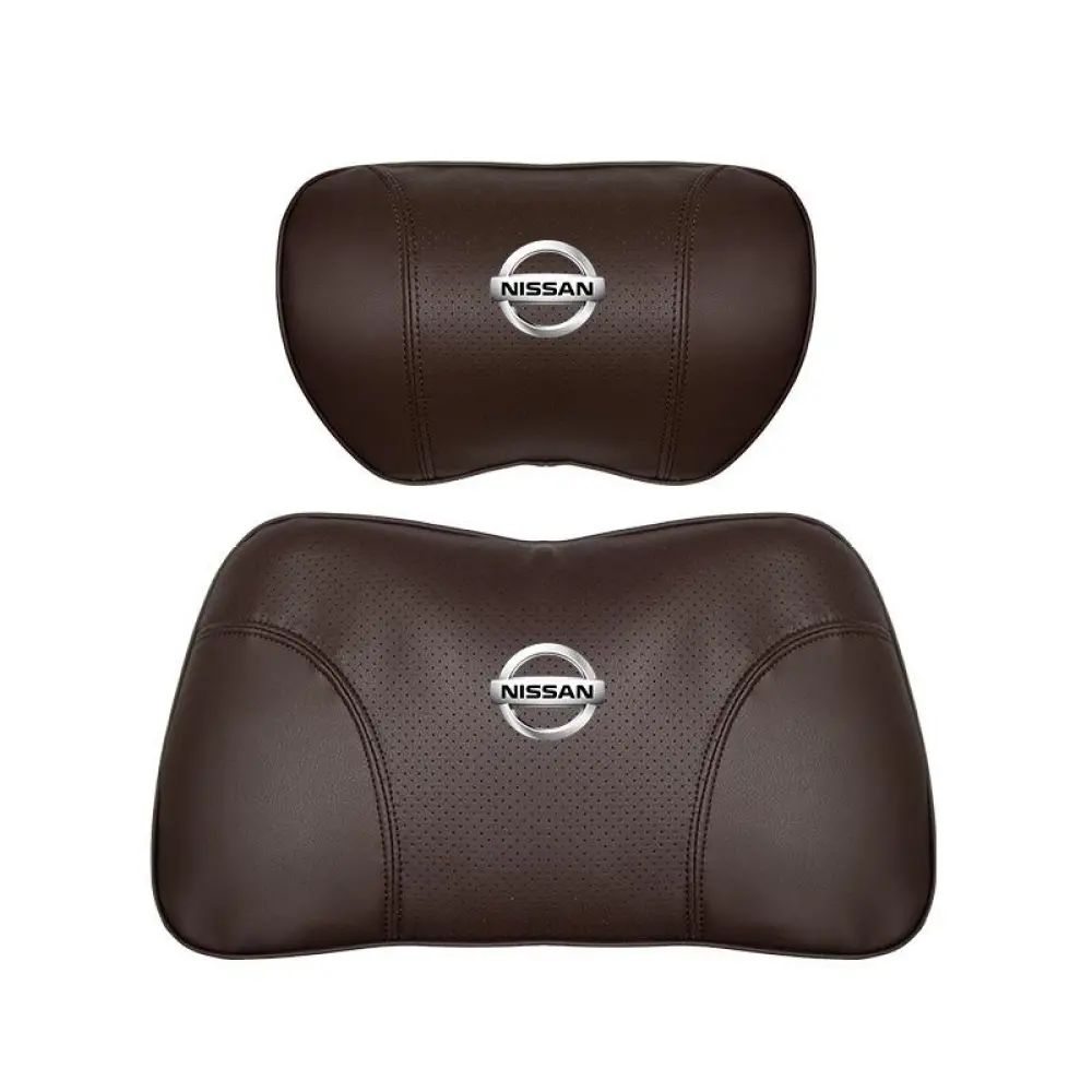 Suitable For Bluebird-Sylphy Car Nappa Memory Foam Seat Headrest Lumbar Pillow Brown