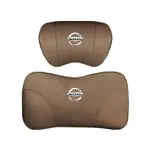 Suitable For Bluebird-Sylphy Car Nappa Memory Foam Seat Headrest Lumbar Pillow Coffee Color