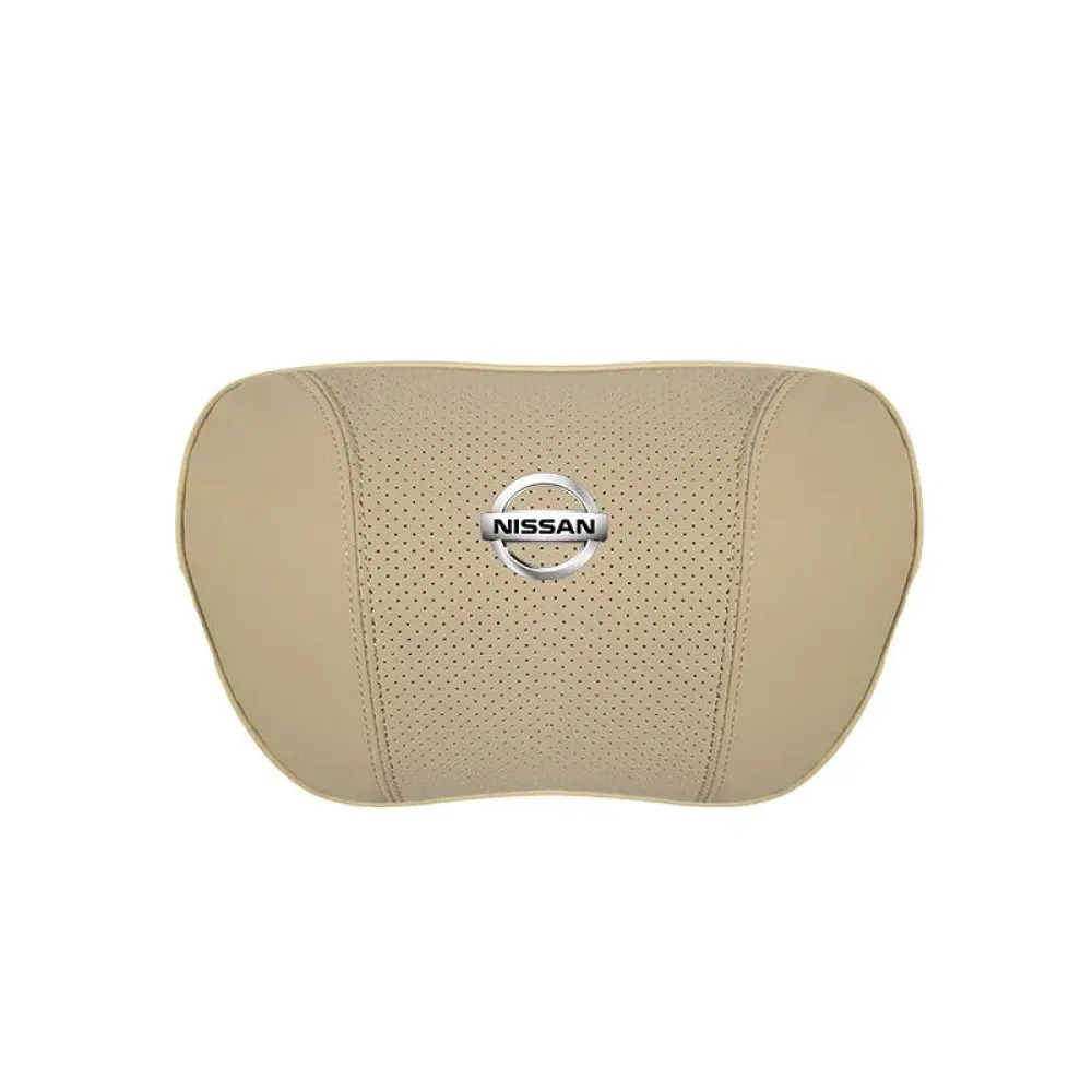 Suitable For Bluebird-Sylphy Car Nappa Memory Foam Seat Headrest Lumbar Pillow Off-White