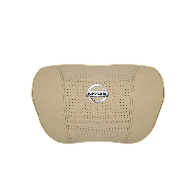 Suitable For Bluebird-Sylphy Car Nappa Memory Foam Seat Headrest Lumbar Pillow Off-White 02