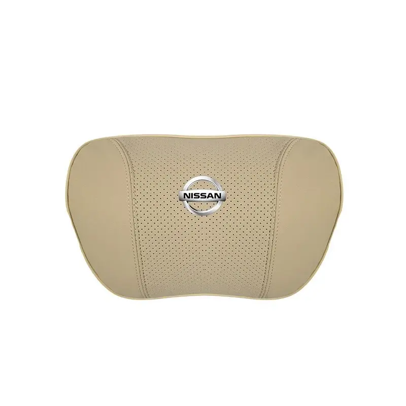 Suitable For Bluebird-Sylphy Car Nappa Memory Foam Seat Headrest Lumbar Pillow Off-White
