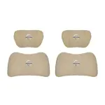 Suitable For Bluebird-Sylphy Car Nappa Memory Foam Seat Headrest Lumbar Pillow Off-White