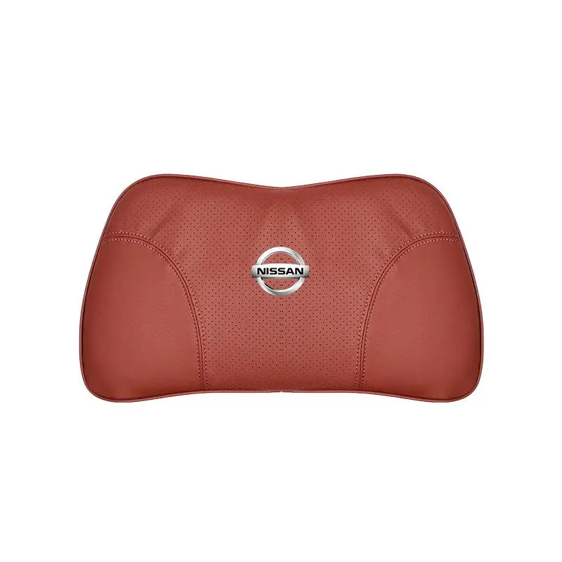Suitable For Bluebird-Sylphy Car Nappa Memory Foam Seat Headrest Lumbar Pillow Red