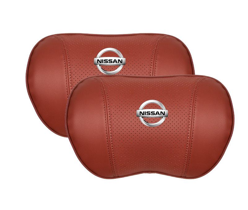 Suitable For Bluebird-Sylphy Car Nappa Memory Foam Seat Headrest Lumbar Pillow Red