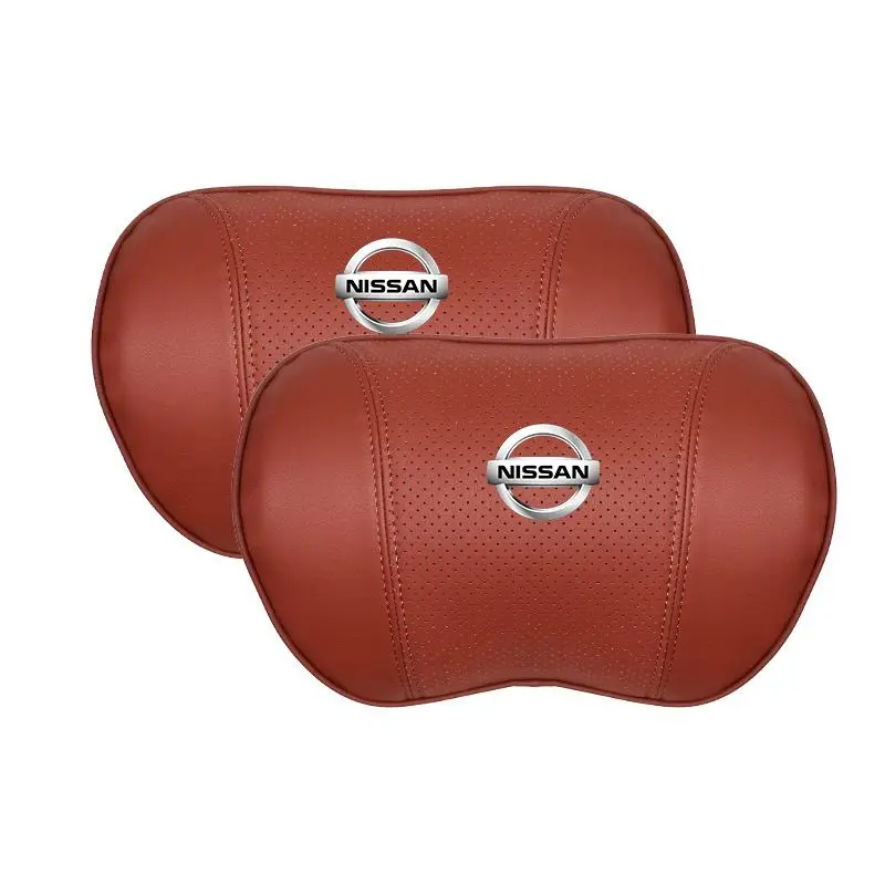 Suitable For Bluebird-Sylphy Car Nappa Memory Foam Seat Headrest Lumbar Pillow Red