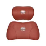 Suitable For Bluebird-Sylphy Car Nappa Memory Foam Seat Headrest Lumbar Pillow Red