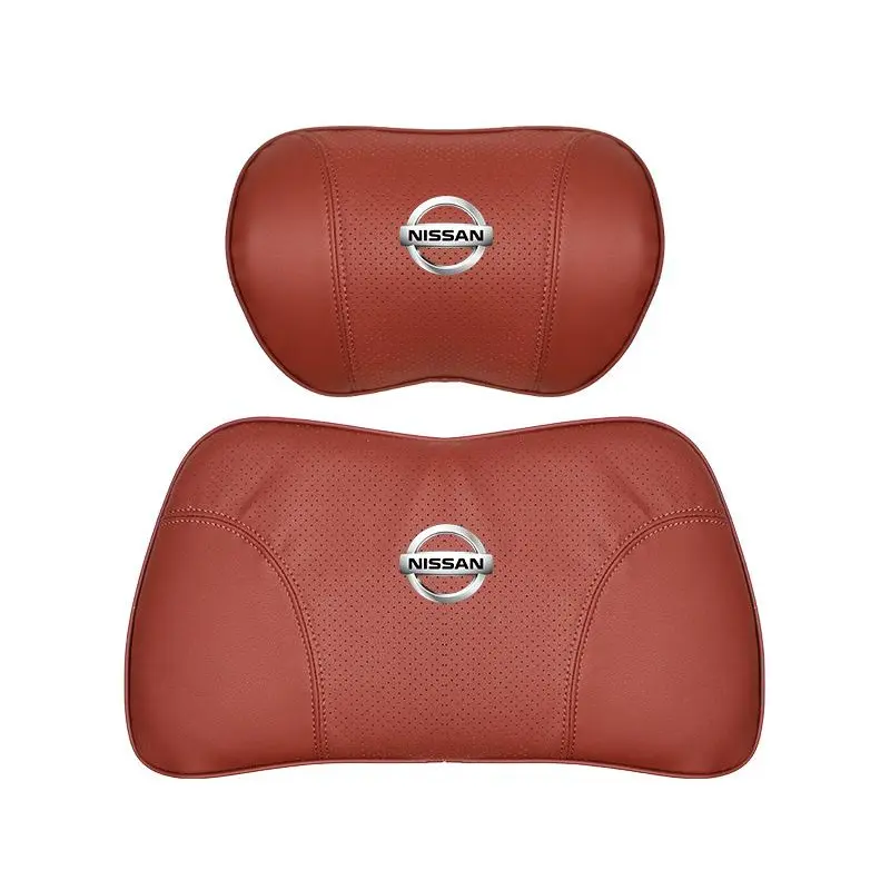 Suitable For Bluebird-Sylphy Car Nappa Memory Foam Seat Headrest Lumbar Pillow Red