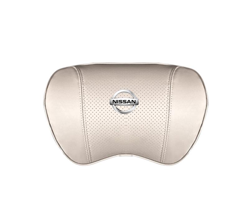 Suitable For Bluebird-Sylphy Car Nappa Memory Foam Seat Headrest Lumbar Pillow White