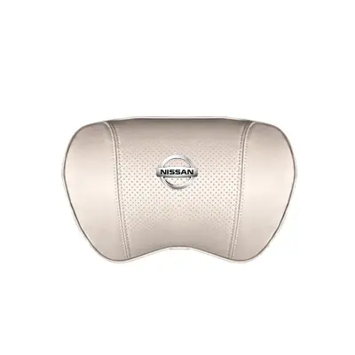 Suitable For Bluebird-Sylphy Car Nappa Memory Foam Seat Headrest Lumbar Pillow White 02