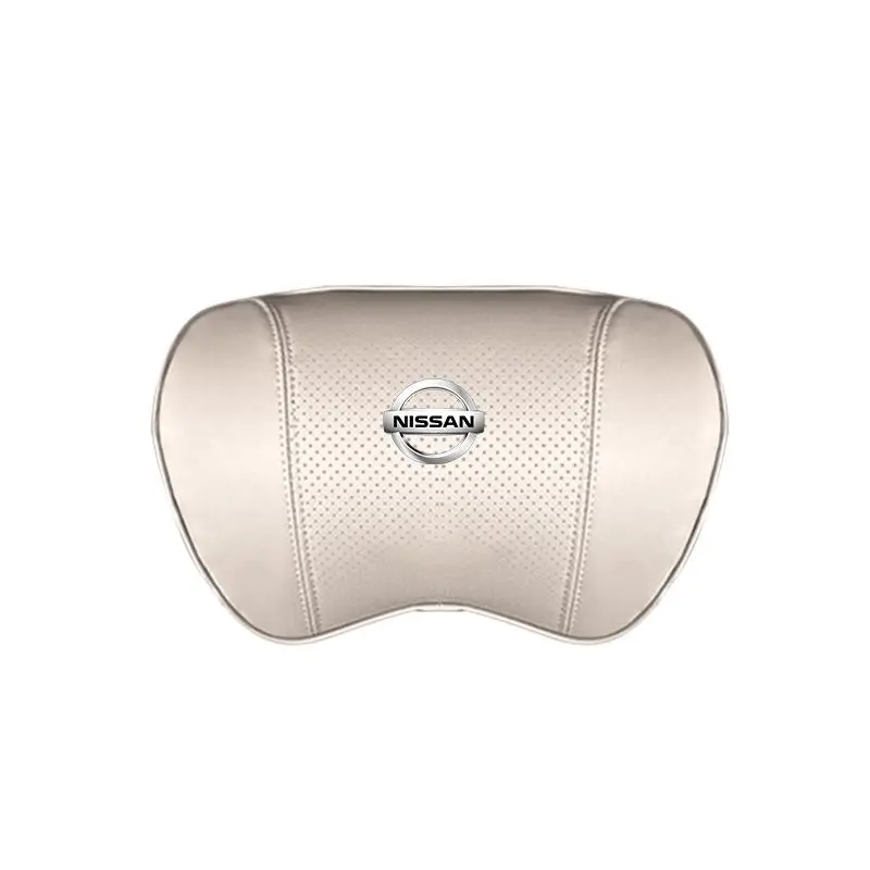 Suitable For Bluebird-Sylphy Car Nappa Memory Foam Seat Headrest Lumbar Pillow White