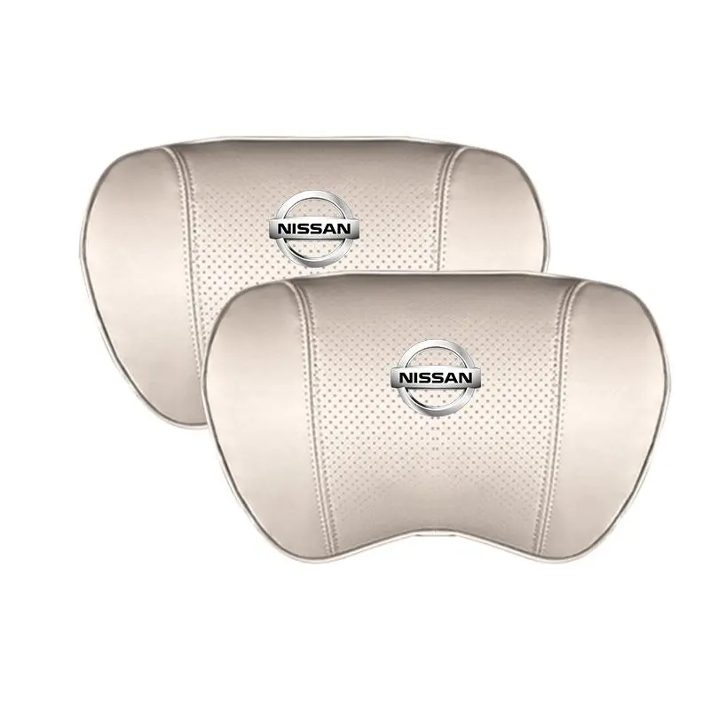 Suitable For Bluebird-Sylphy Car Nappa Memory Foam Seat Headrest Lumbar Pillow White