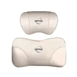 Suitable For Bluebird-Sylphy Car Nappa Memory Foam Seat Headrest Lumbar Pillow White