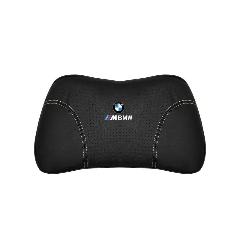 Suitable For BMW Car Nappa Memory Foam Seat Headrest Lumbar Pillow Black