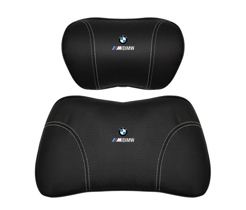Suitable For BMW Car Nappa Memory Foam Seat Headrest Lumbar Pillow Black