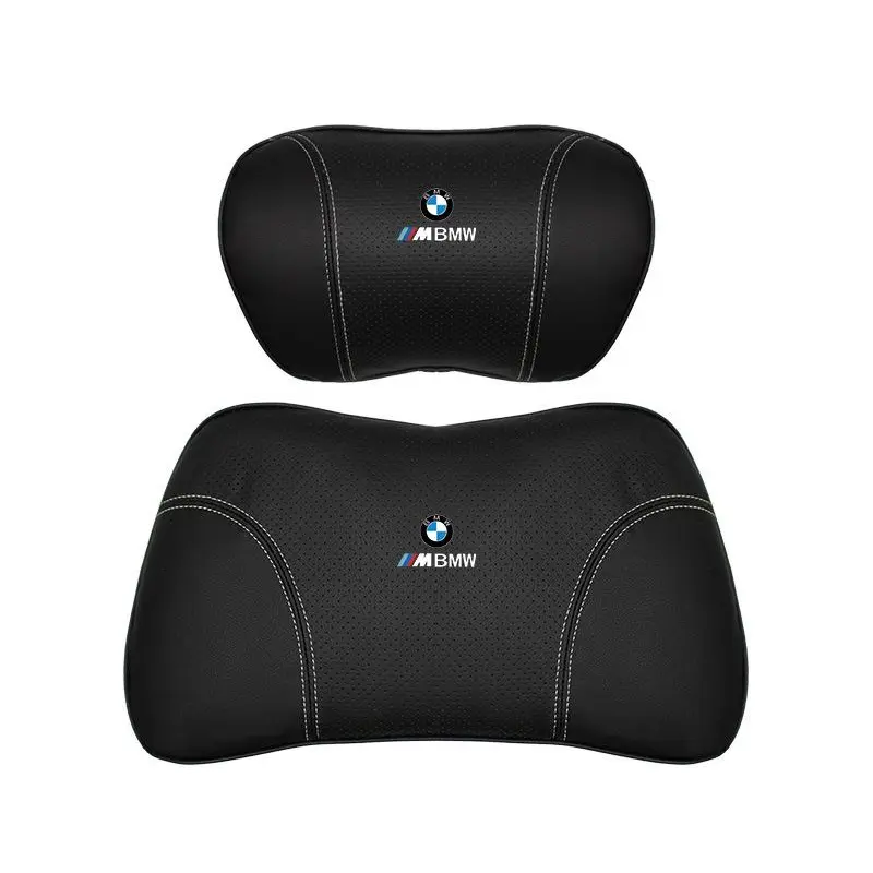 Suitable For BMW Car Nappa Memory Foam Seat Headrest Lumbar Pillow Black
