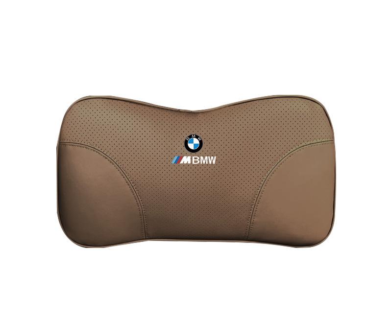 Suitable For BMW Car Nappa Memory Foam Seat Headrest Lumbar Pillow Mocha Brown