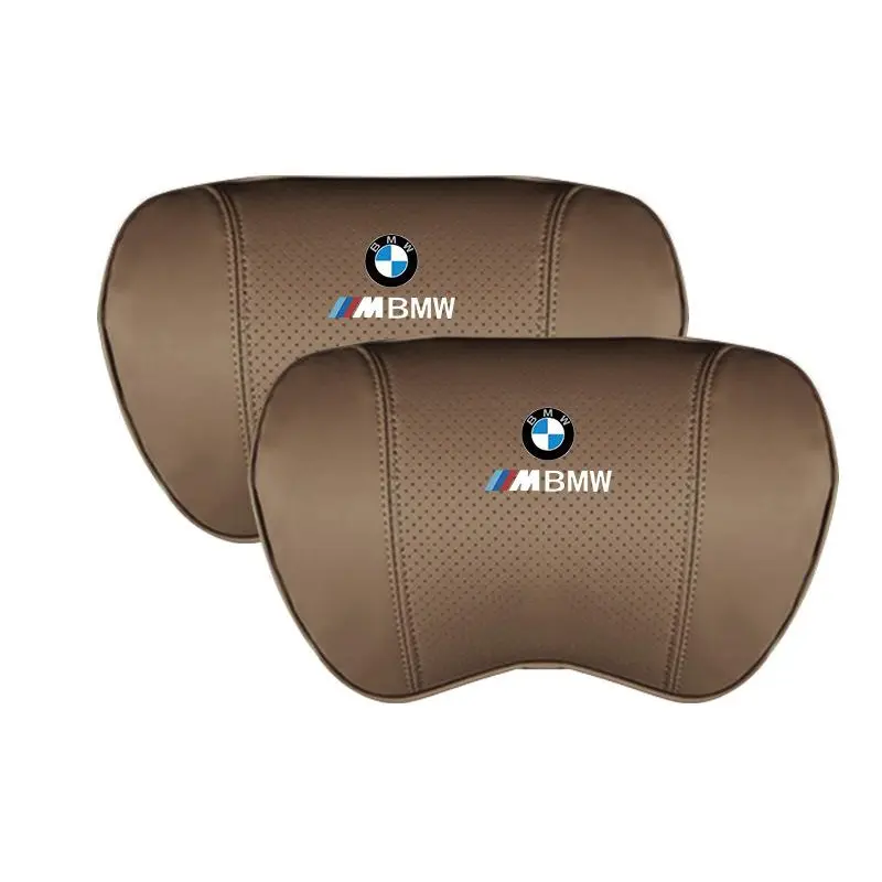 Suitable For BMW Car Nappa Memory Foam Seat Headrest Lumbar Pillow Mocha Brown