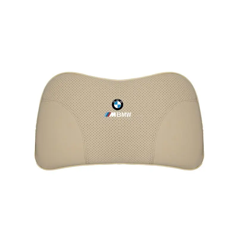 Suitable For BMW Car Nappa Memory Foam Seat Headrest Lumbar Pillow Off-White