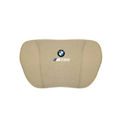 Suitable For BMW Car Nappa Memory Foam Seat Headrest Lumbar Pillow Off-White 02