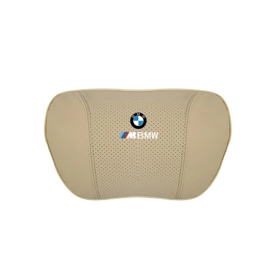 Suitable For BMW Car Nappa Memory Foam Seat Headrest Lumbar Pillow Off-White 02