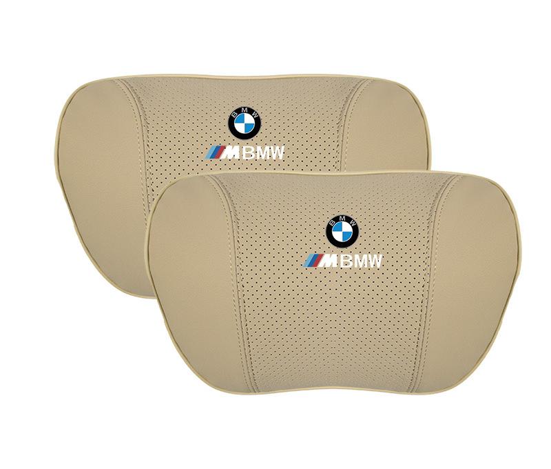Suitable For BMW Car Nappa Memory Foam Seat Headrest Lumbar Pillow Off-White