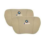 Suitable For BMW Car Nappa Memory Foam Seat Headrest Lumbar Pillow Off-White