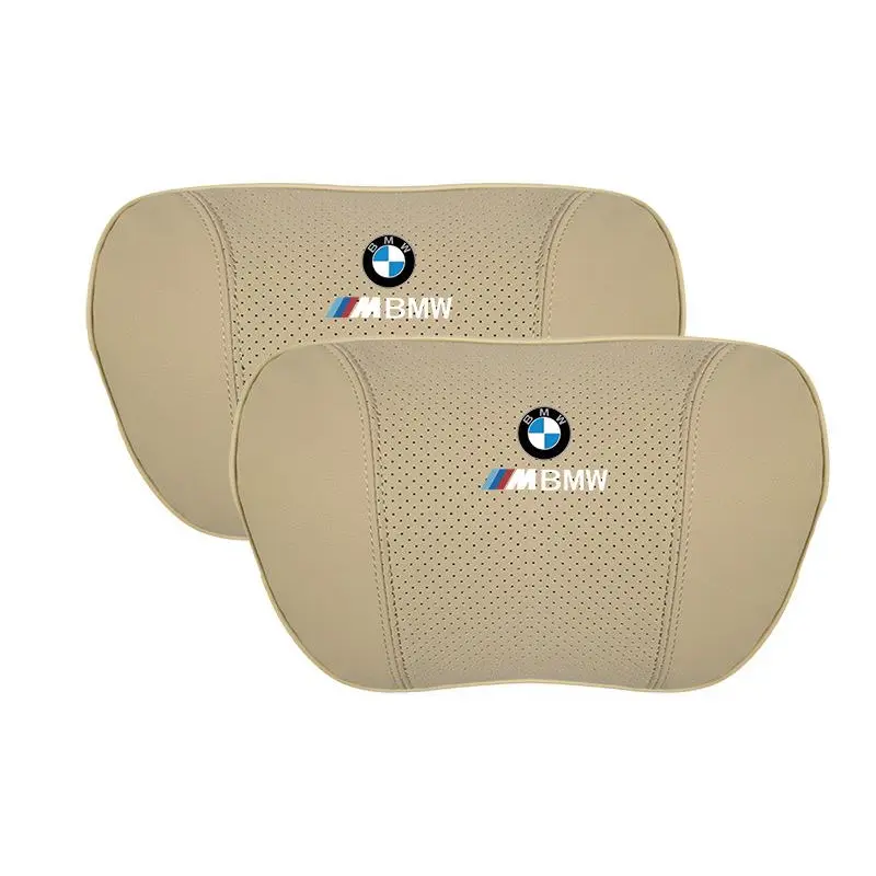Suitable For BMW Car Nappa Memory Foam Seat Headrest Lumbar Pillow Off-White