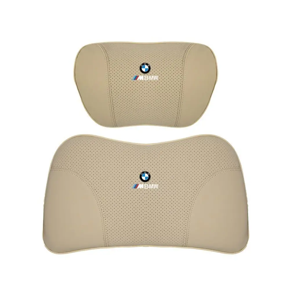 Suitable For BMW Car Nappa Memory Foam Seat Headrest Lumbar Pillow Off-White