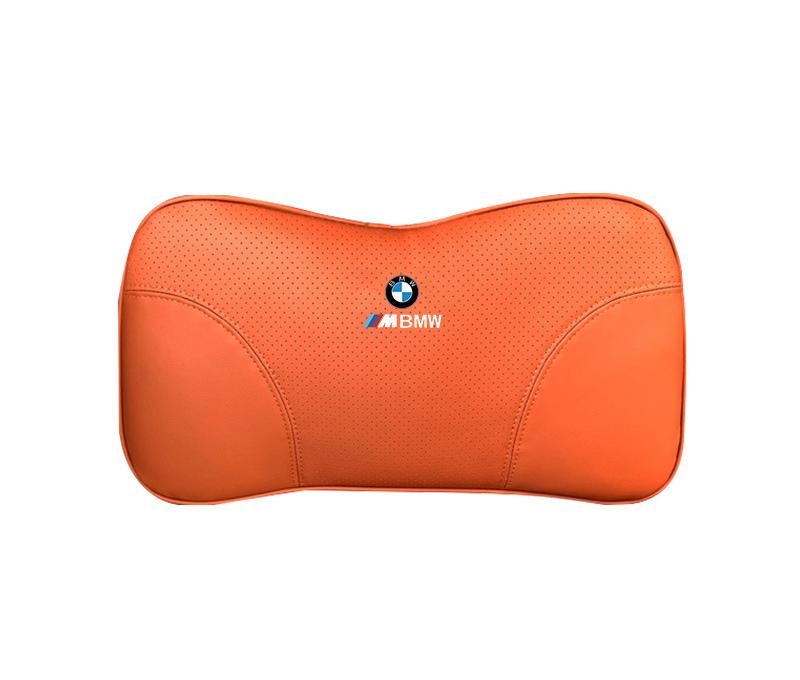 Suitable For BMW Car Nappa Memory Foam Seat Headrest Lumbar Pillow Orange