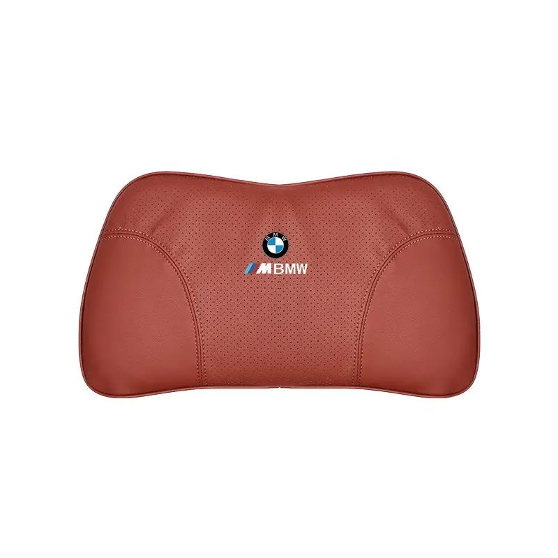Suitable For BMW Car Nappa Memory Foam Seat Headrest Lumbar Pillow Volcano Red