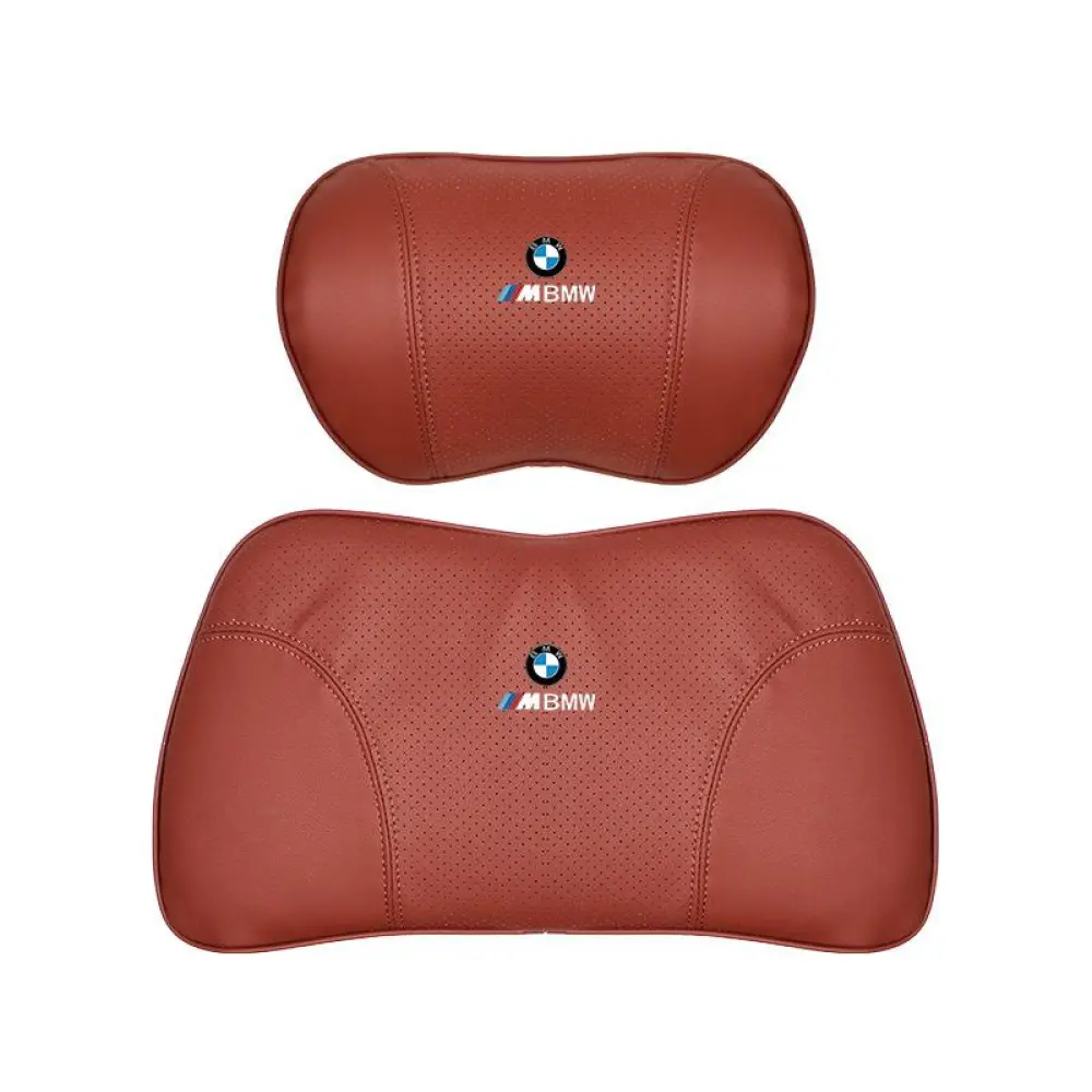 Suitable For BMW Car Nappa Memory Foam Seat Headrest Lumbar Pillow Volcano Red