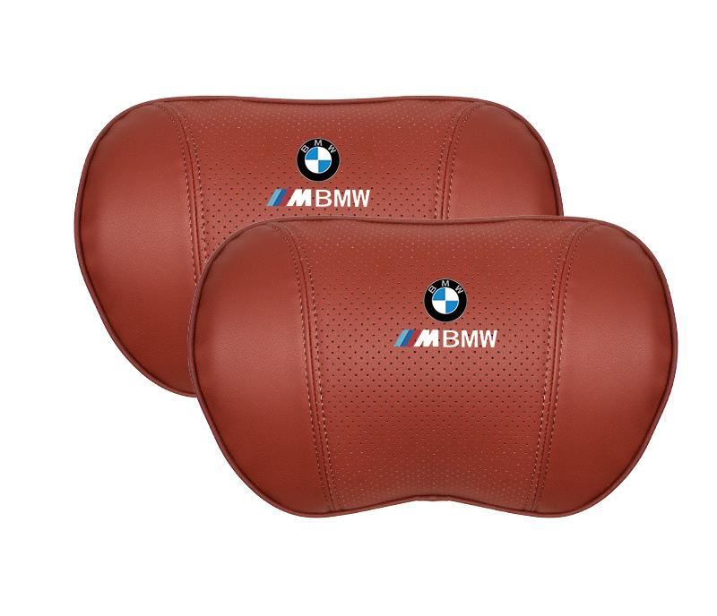 Suitable For BMW Car Nappa Memory Foam Seat Headrest Lumbar Pillow Volcano Red
