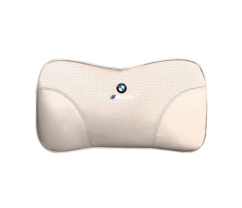 Suitable For BMW Car Nappa Memory Foam Seat Headrest Lumbar Pillow White
