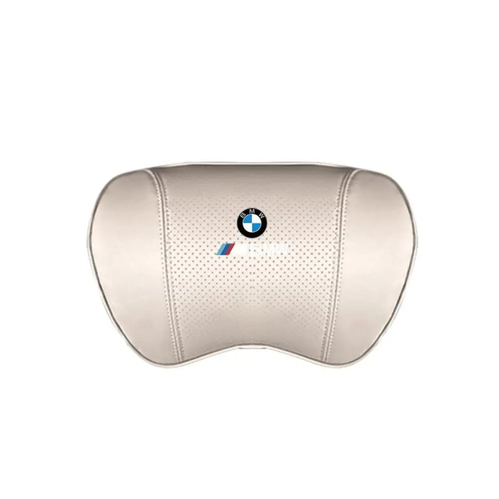 Suitable For BMW Car Nappa Memory Foam Seat Headrest Lumbar Pillow White