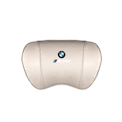 Suitable For BMW Car Nappa Memory Foam Seat Headrest Lumbar Pillow White 02