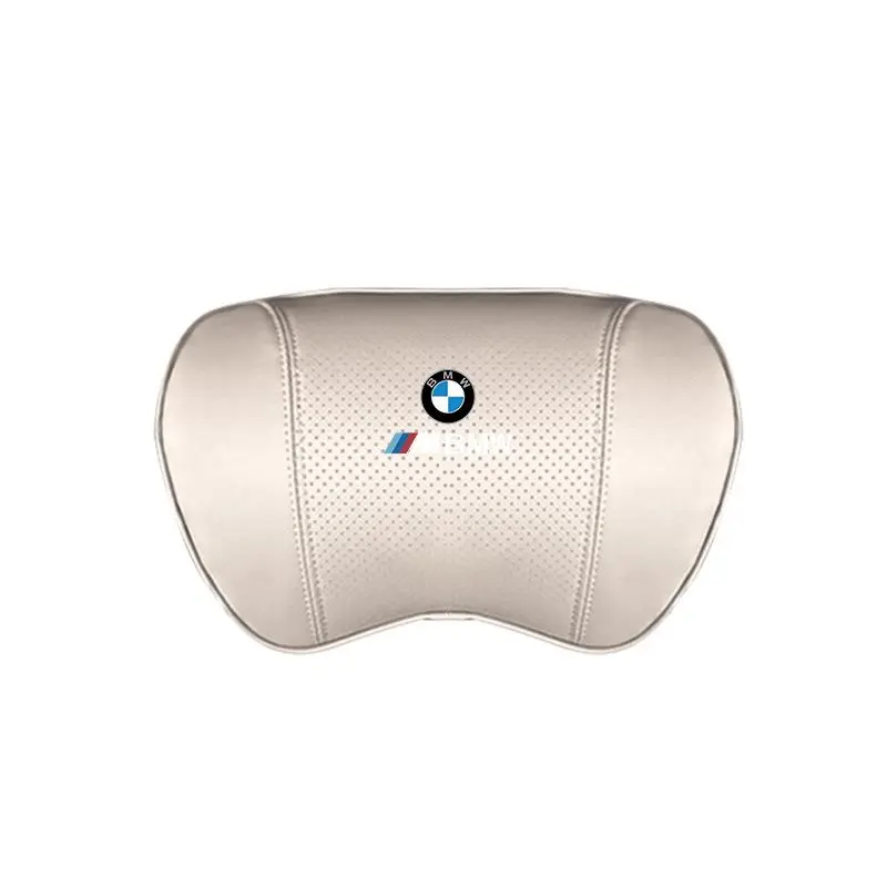 Suitable For BMW Car Nappa Memory Foam Seat Headrest Lumbar Pillow White
