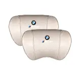 Suitable For BMW Car Nappa Memory Foam Seat Headrest Lumbar Pillow White