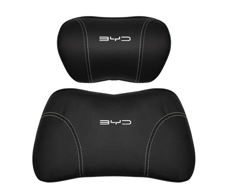 Suitable For Byd Car Nappa Memory Foam Seat Headrest Lumbar Pillow Black