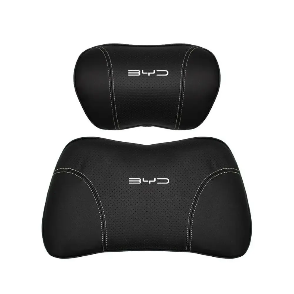 Suitable For Byd Car Nappa Memory Foam Seat Headrest Lumbar Pillow Black