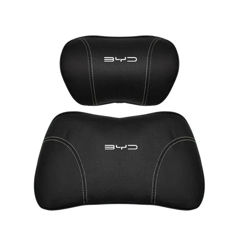 Suitable For Byd Car Nappa Memory Foam Seat Headrest Lumbar Pillow Black