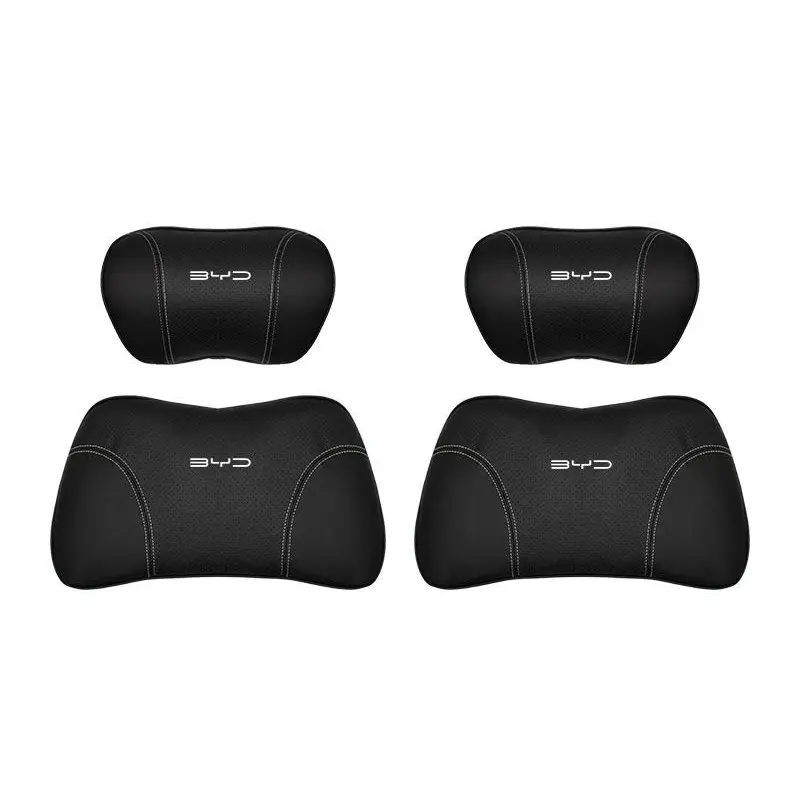 Suitable For Byd Car Nappa Memory Foam Seat Headrest Lumbar Pillow Black