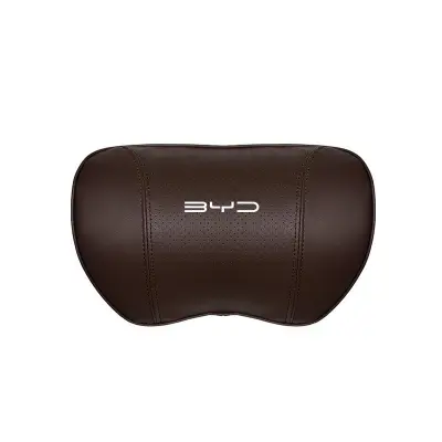 Suitable For Byd Car Nappa Memory Foam Seat Headrest Lumbar Pillow Brown 02