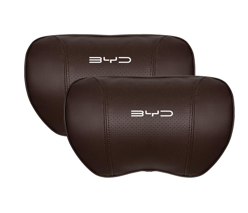 Suitable For Byd Car Nappa Memory Foam Seat Headrest Lumbar Pillow Brown