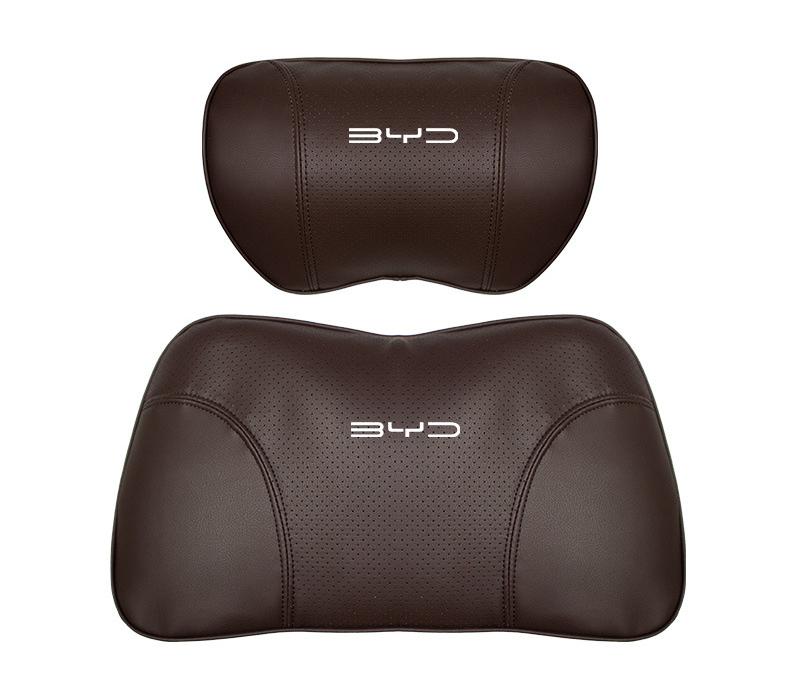 Suitable For Byd Car Nappa Memory Foam Seat Headrest Lumbar Pillow Brown